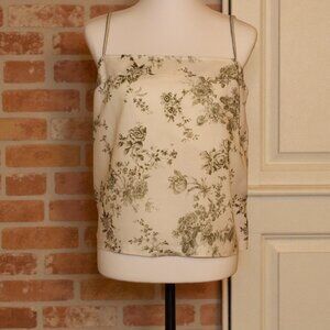 ANTONIO MELANI olive and white linen/viscose sleeveless shirt